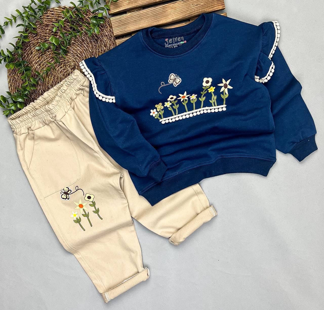 بلوز شلوار طرح گل سایز 40 الی 60